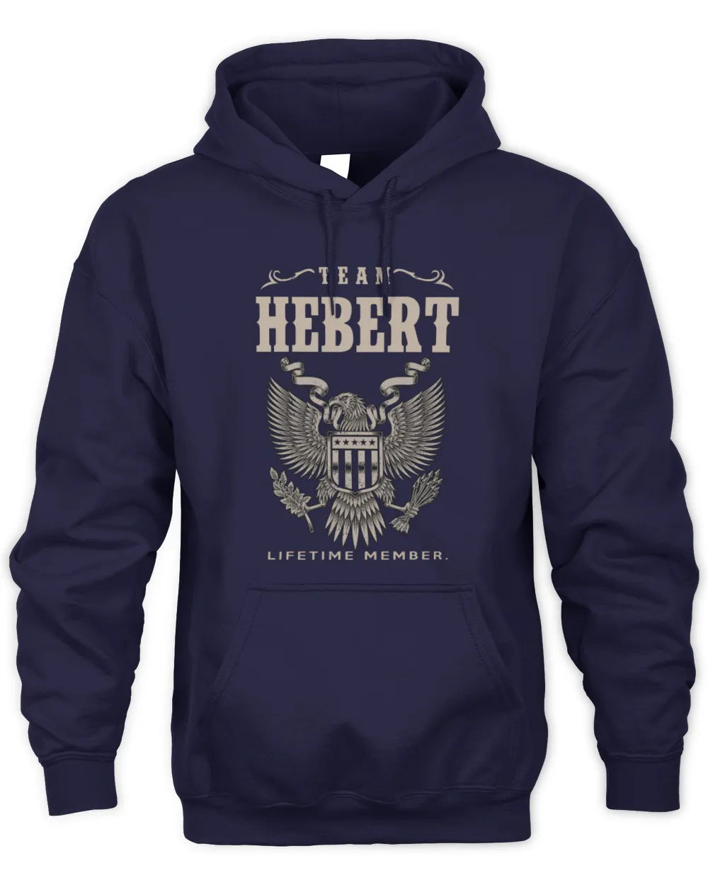 HEBERT TP06-K82 – Personalized Classic Style Apparel “Team NAME Lifetime Member” - Unisex Hoodie - Navy