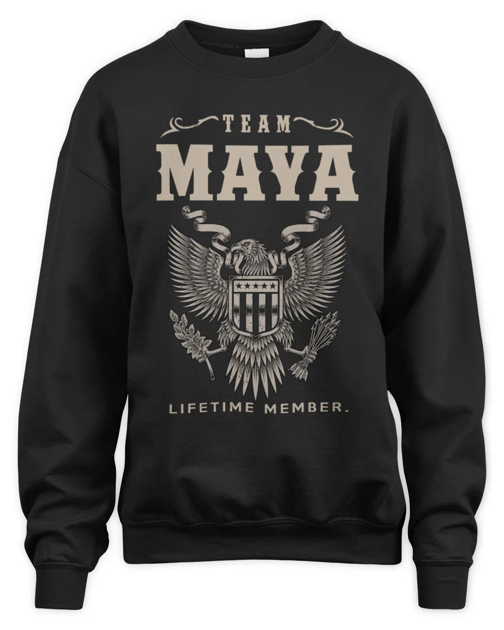 MAYA TP06-K82 – Personalized Classic Style Apparel “Team NAME Lifetime Member” - Unisex Sweatshirt - Black