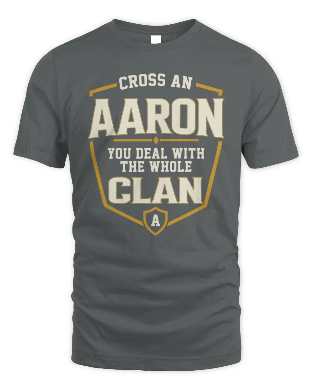 TAM NT1-K008 Cross A/An NAME, You Deal With the Whole Clan | Personalized Vintage T-Shirt - Unisex Standard T-Shirt - Charcoal