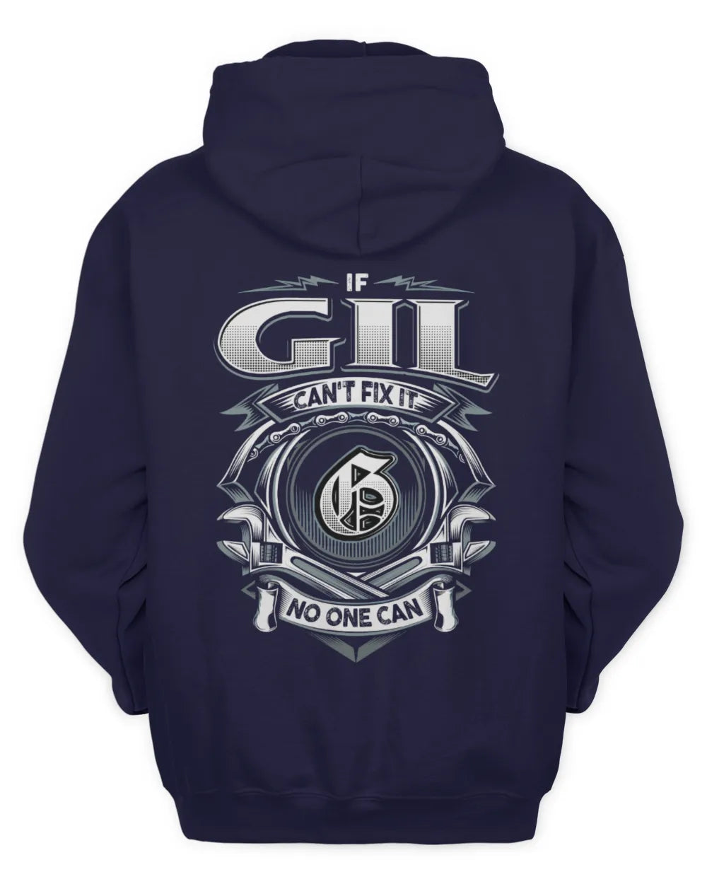 GIL AP81-K4-626 - Personalized Ahmed Quote Apparel “If Ahmed Can't Fix It, No One Can” - Unisex Hoodie - Navy