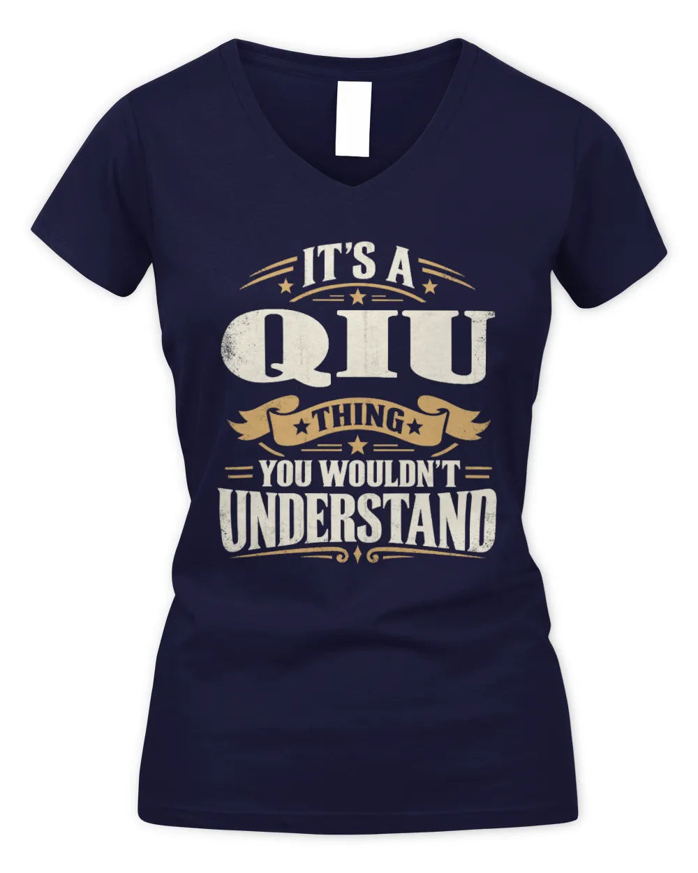 QIU P08 TH51 - Personalized “It’s a/an [NAME] Thing – You Wouldn’t Understand” Shirt - Women's V-Neck T-Shirt - Navy