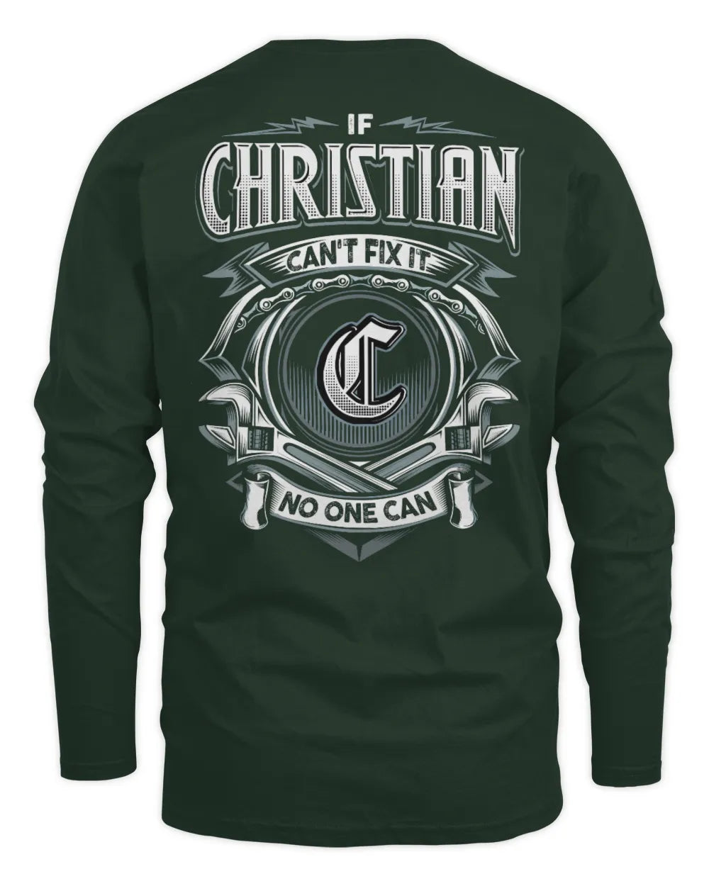 CHRISTIAN AP81-K4-626 - Personalized Ahmed Quote Apparel “If Ahmed Can't Fix It, No One Can” - Men's Long Sleeved T-Shirt - Forest Green