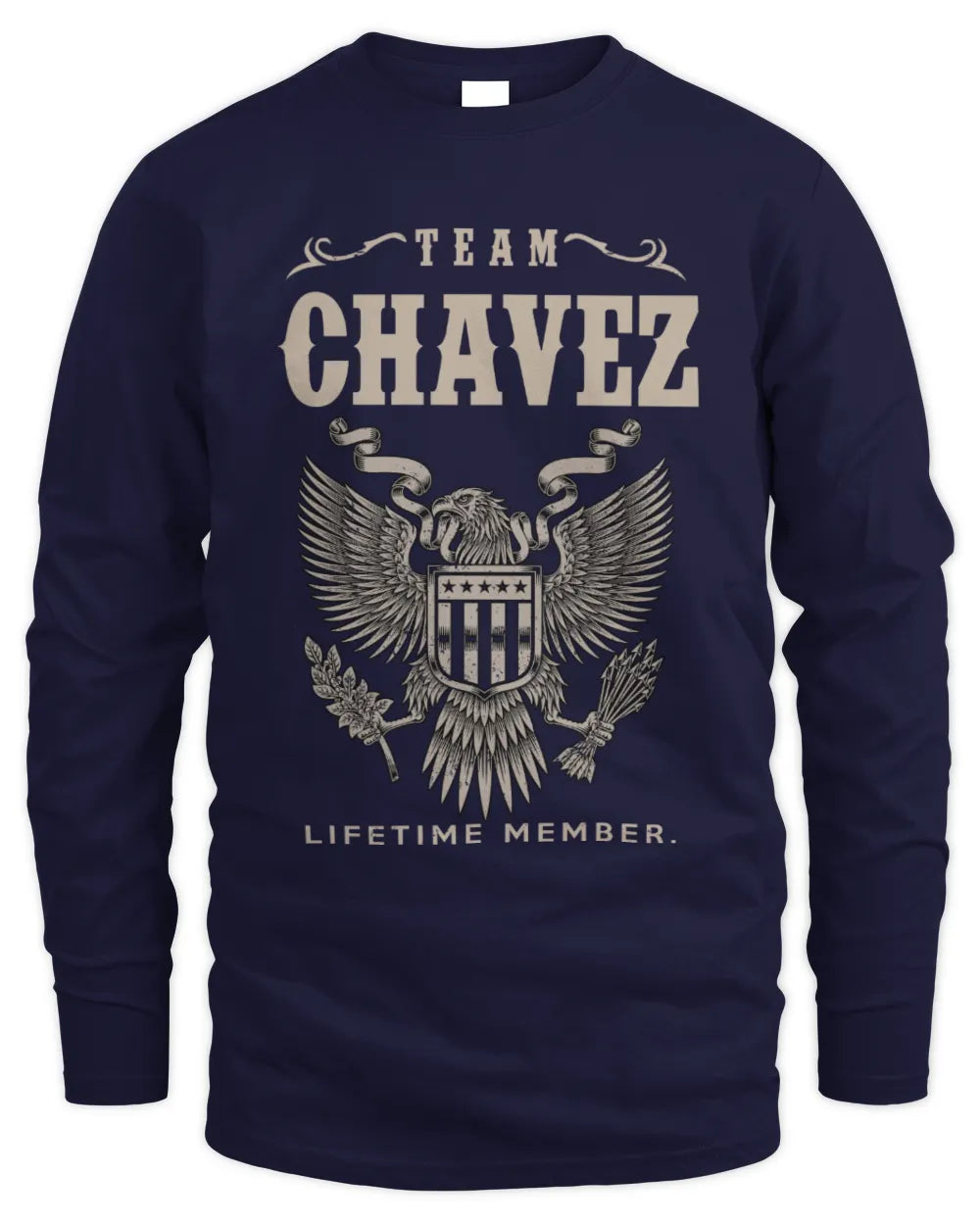 CHAVEZ TP06-K82 – Personalized Classic Style Apparel “Team NAME Lifetime Member” - Men's Long Sleeved T-Shirt - Navy