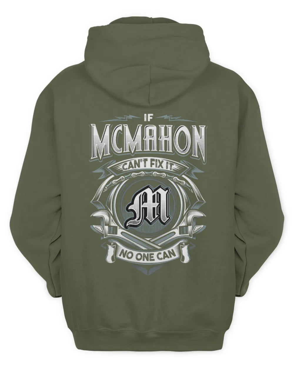 MCMAHON AP81-K4-626 - Personalized Ahmed Quote Apparel “If Ahmed Can't Fix It, No One Can” - Unisex Hoodie - Military Green
