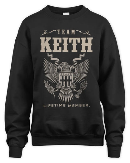KEITH TP06-K82 – Personalized Classic Style Apparel “Team NAME Lifetime Member” - Unisex Sweatshirt - Black