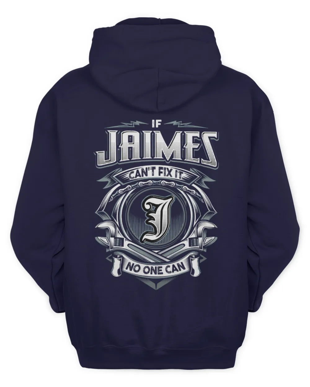 JAIMES AP81-K4-626 - Personalized Ahmed Quote Apparel “If Ahmed Can't Fix It, No One Can” - Unisex Hoodie - Navy