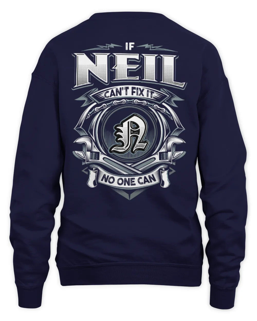 NEIL AP81-K4-626 - Personalized Ahmed Quote Apparel “If Ahmed Can't Fix It, No One Can” - Unisex Sweatshirt - Navy