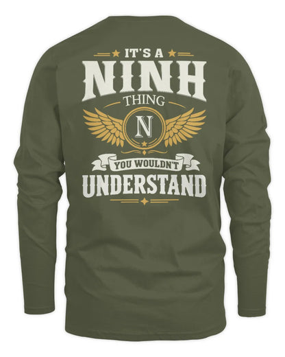 NINH KT06-M008 It’s a [NAME] Thing – You Wouldn’t Understand | Personalized Vintage T-Shirt - Men's Long Sleeved T-Shirt - Military Green