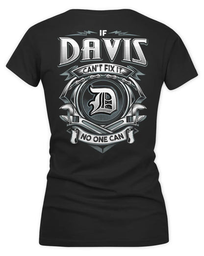 DAVIS AP81-K4-626 - Personalized Ahmed Quote Apparel “If Ahmed Can't Fix It, No One Can” - Women's V-Neck T-Shirt - Black