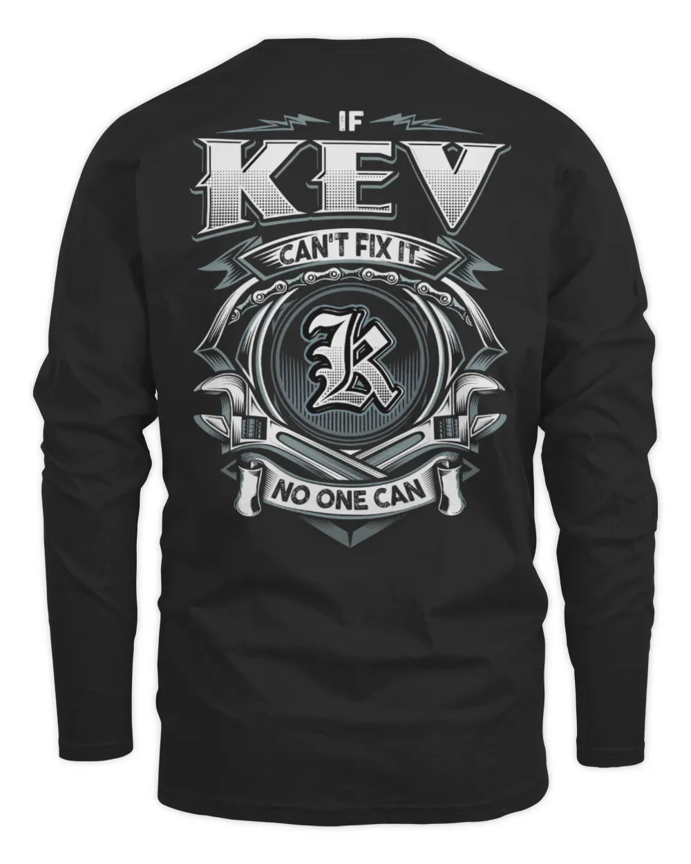 KEV AP81-K4-626 - Personalized Ahmed Quote Apparel “If Ahmed Can't Fix It, No One Can” - Men's Long Sleeved T-Shirt - Black
