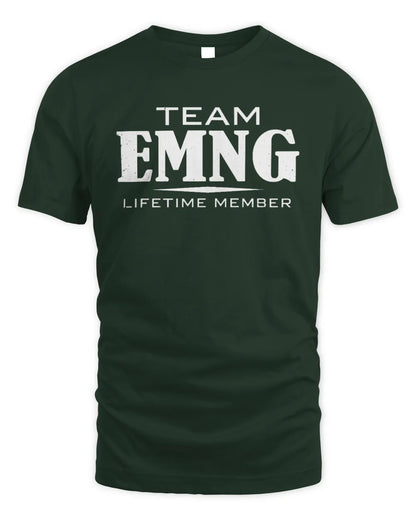 EMNG BL62-K4-128 - Personalized “Team NAME Lifetime Member” - Unisex Standard T-Shirt - Forest Green