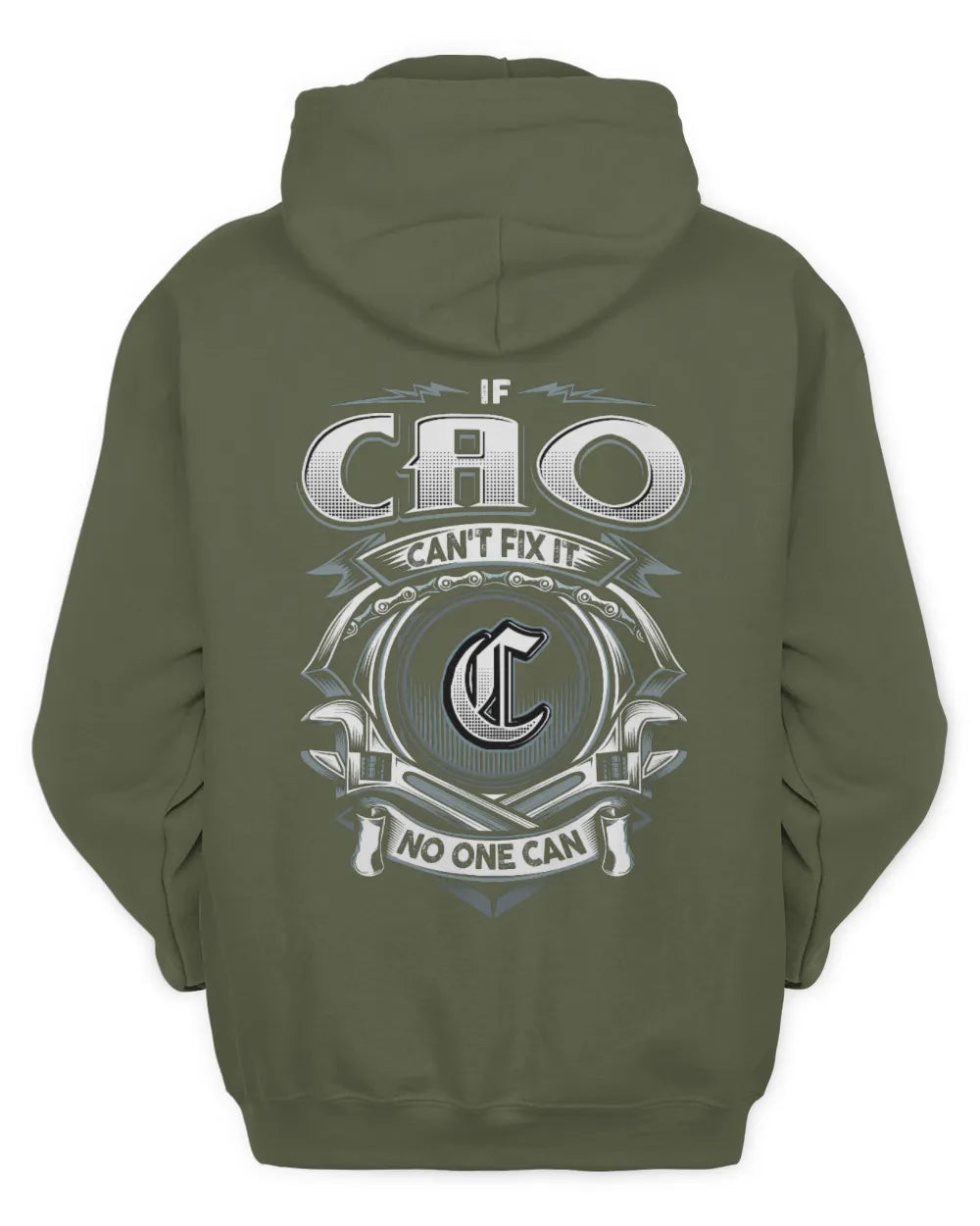 CAO AP81-K4-626 - Personalized Ahmed Quote Apparel “If Ahmed Can't Fix It, No One Can” - Unisex Hoodie - Military Green