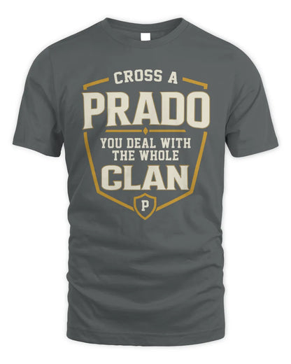 PRADO NT1-K008 Cross A/An NAME, You Deal With the Whole Clan | Personalized Vintage T-Shirt - Unisex Standard T-Shirt - Charcoal