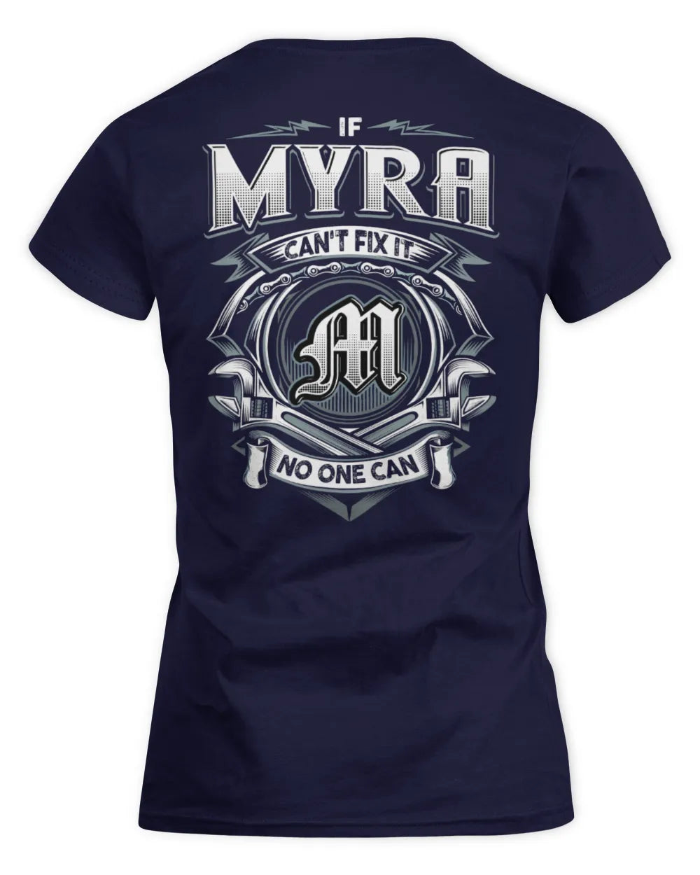 MYRA AP81-K4-626 - Personalized Ahmed Quote Apparel “If Ahmed Can't Fix It, No One Can” - Women's Standard T-Shirt - Navy