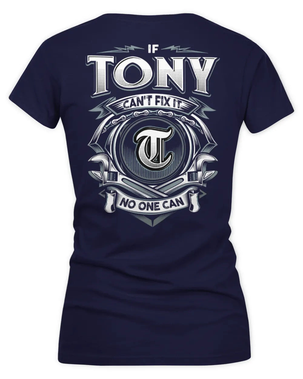 TONY AP81-K4-626 - Personalized Ahmed Quote Apparel “If Ahmed Can't Fix It, No One Can” - Women's V-Neck T-Shirt - Navy