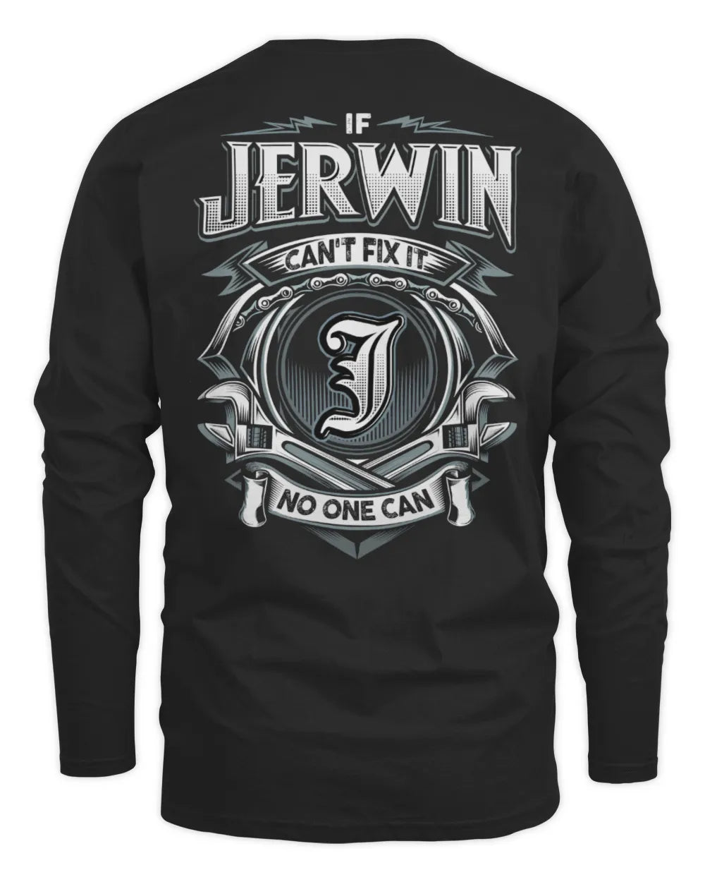 JERWIN AP81-K4-626 - Personalized Ahmed Quote Apparel “If Ahmed Can't Fix It, No One Can” - Men's Long Sleeved T-Shirt - Black