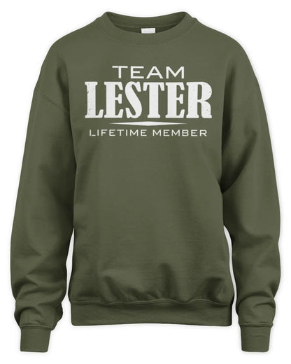 LESTER BL62-K4-128 - Personalized “Team NAME Lifetime Member” - Unisex Sweatshirt - Military Green