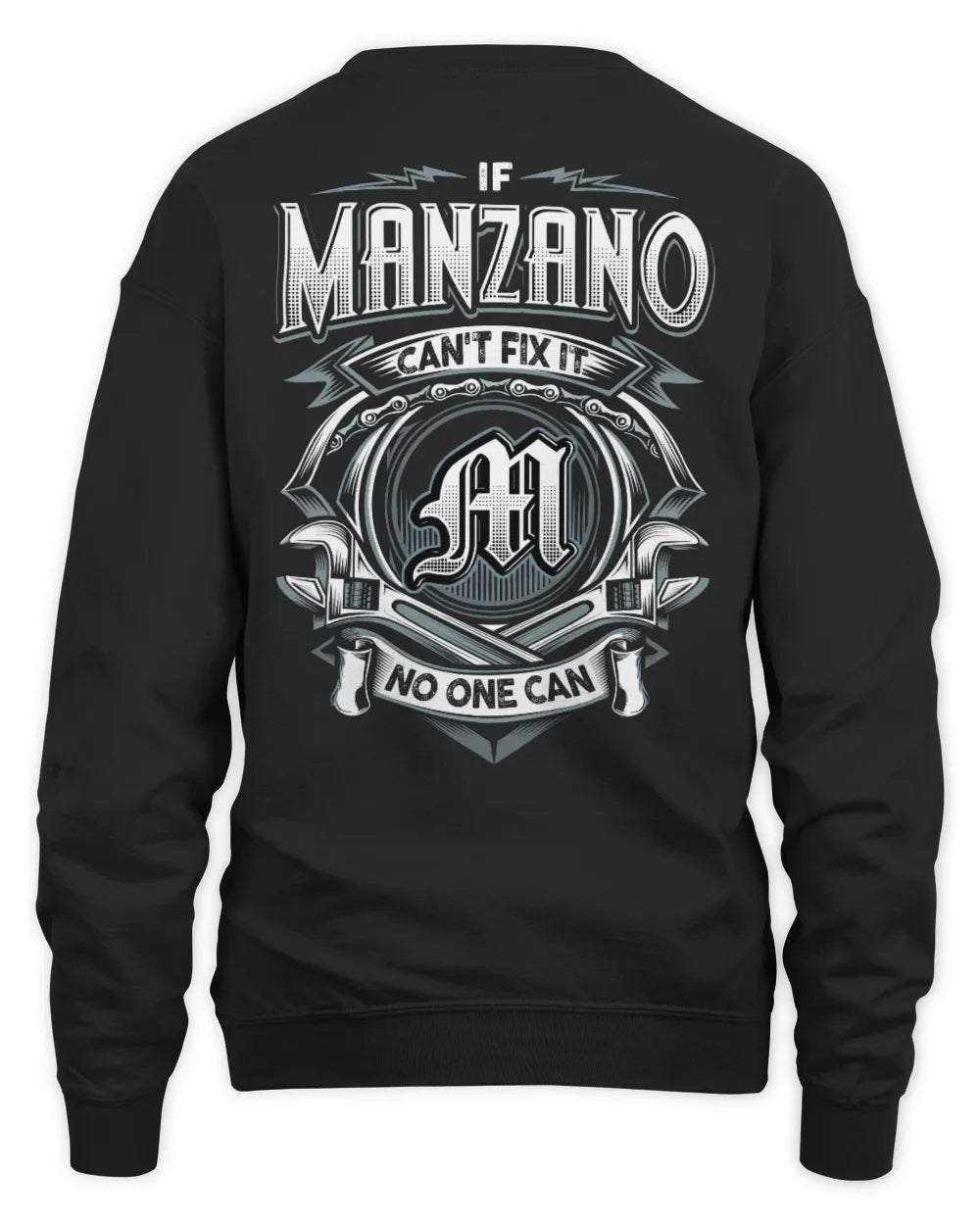 MANZANO AP81-K4-626 - Personalized Ahmed Quote Apparel “If Ahmed Can't Fix It, No One Can” - Unisex Sweatshirt - Black