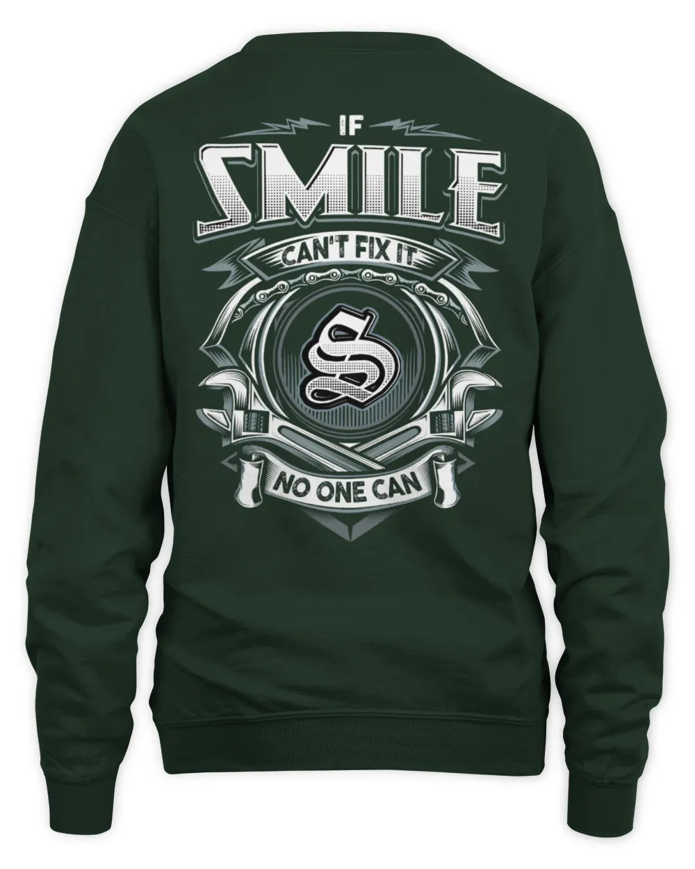 SMILE AP81-K4-626 - Personalized Ahmed Quote Apparel “If Ahmed Can't Fix It, No One Can” - Unisex Sweatshirt - Forest Green