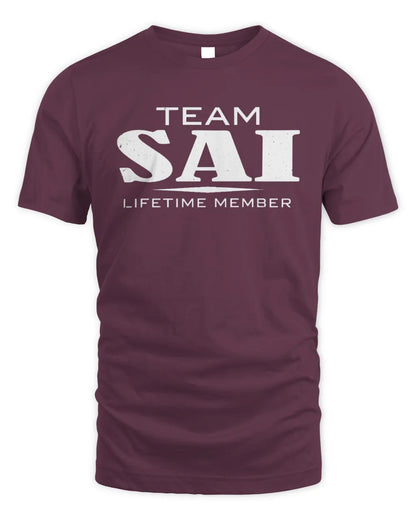 SAI BL62-K4-128 - Personalized “Team NAME Lifetime Member” - Unisex Standard T-Shirt - Maroon