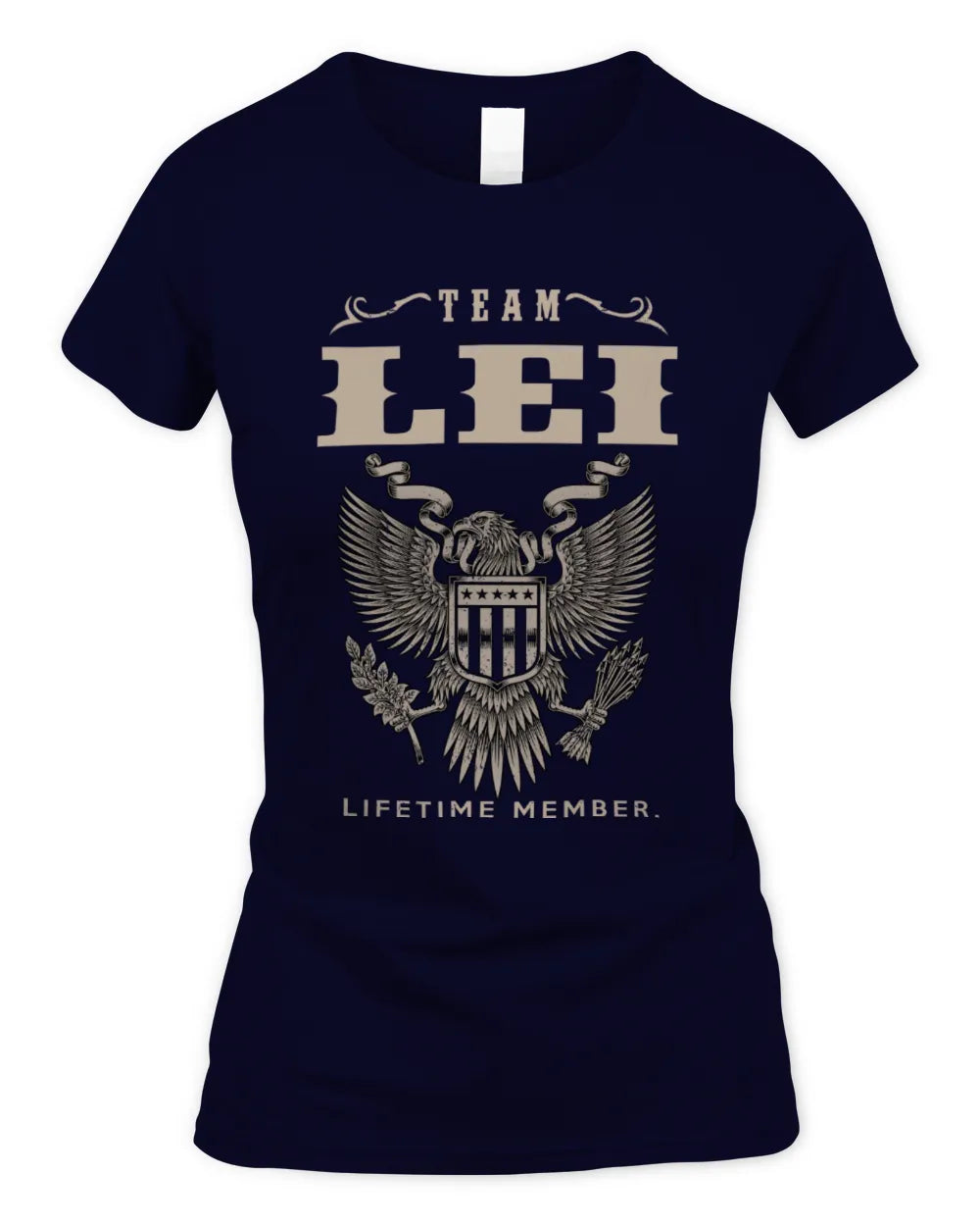 LEI TP06-K82 – Personalized Classic Style Apparel “Team NAME Lifetime Member” - Women's Standard T-Shirt - Navy