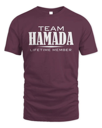 HAMADA BL62-K4-128 - Personalized “Team NAME Lifetime Member” - Unisex Standard T-Shirt - Maroon