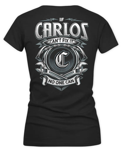 CARLOS AP81-K4-626 - Personalized Ahmed Quote Apparel “If Ahmed Can't Fix It, No One Can” - Women's V-Neck T-Shirt - Black