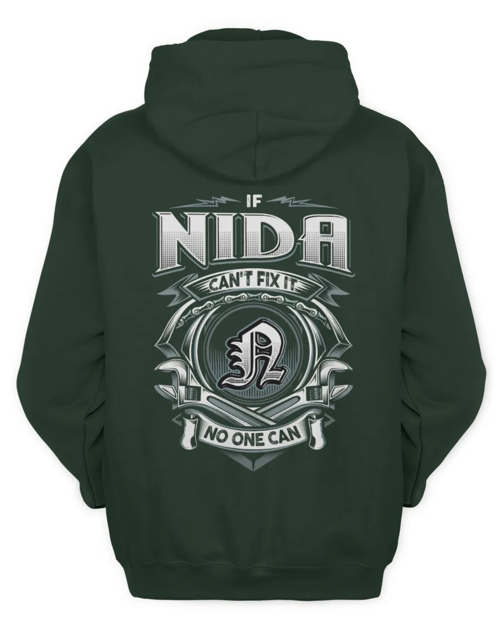 NIDA AP81-K4-626 - Personalized Ahmed Quote Apparel “If Ahmed Can't Fix It, No One Can” - Unisex Hoodie - Forest Green