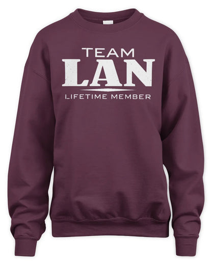 LAN BL62-K4-128 - Personalized “Team NAME Lifetime Member” - Unisex Sweatshirt - Maroon