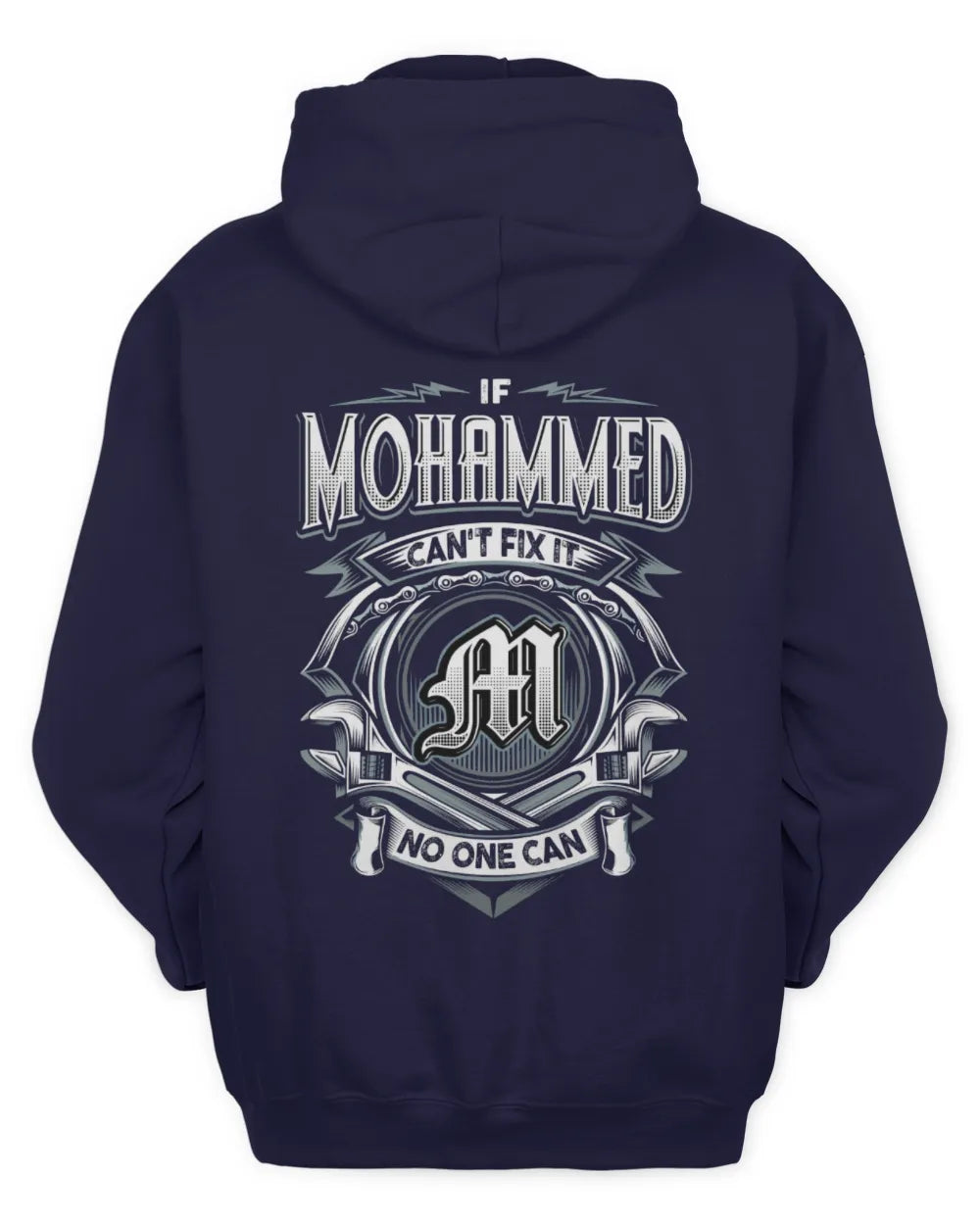 MOHAMMED AP81-K4-626 - Personalized Ahmed Quote Apparel “If Ahmed Can't Fix It, No One Can” - Unisex Hoodie - Navy