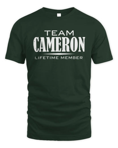 CAMERON BL62-K4-128 - Personalized “Team NAME Lifetime Member” - Unisex Standard T-Shirt - Forest Green