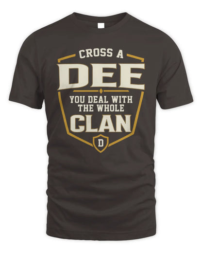 DEE NT1-K008 Cross A/An NAME, You Deal With the Whole Clan | Personalized Vintage T-Shirt - Unisex Standard T-Shirt - Dark Chocolate