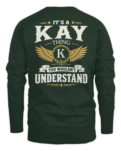 KAY KT06-M008 It’s a [NAME] Thing – You Wouldn’t Understand | Personalized Vintage T-Shirt - Men's Long Sleeved T-Shirt - Forest Green