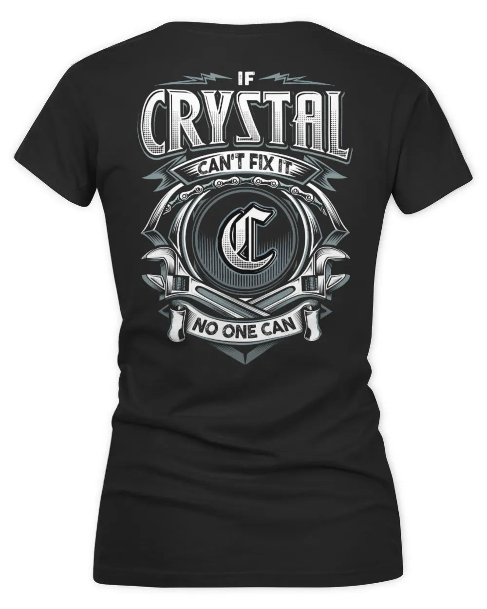 CRYSTAL AP81-K4-626 - Personalized Ahmed Quote Apparel “If Ahmed Can't Fix It, No One Can” - Women's V-Neck T-Shirt - Black