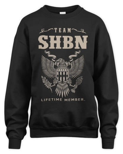 SHBN TP06-K82 – Personalized Classic Style Apparel “Team NAME Lifetime Member” - Unisex Sweatshirt - Black