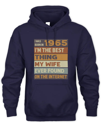 1965 HH89-K2 – Funny Birth Year Wife Quote T-Shirt - Unisex Hoodie - Navy