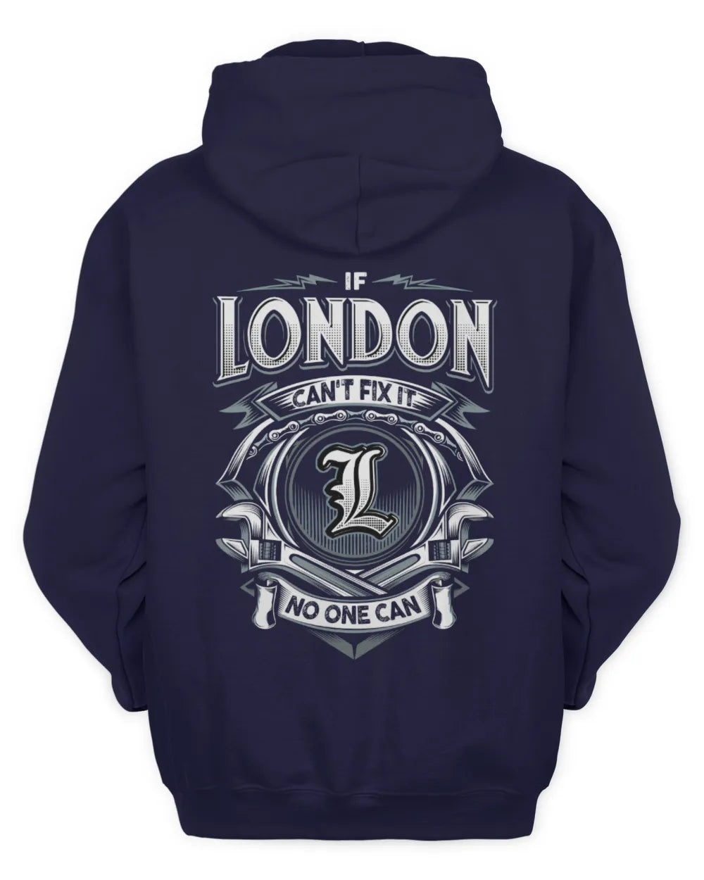 LONDON AP81-K4-626 - Personalized Ahmed Quote Apparel “If Ahmed Can't Fix It, No One Can” - Unisex Hoodie - Navy