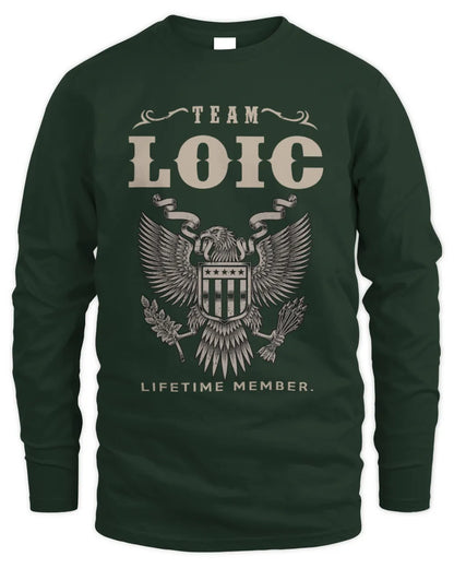 LOIC TP06-K82 – Personalized Classic Style Apparel “Team NAME Lifetime Member” - Men's Long Sleeved T-Shirt - Forest Green