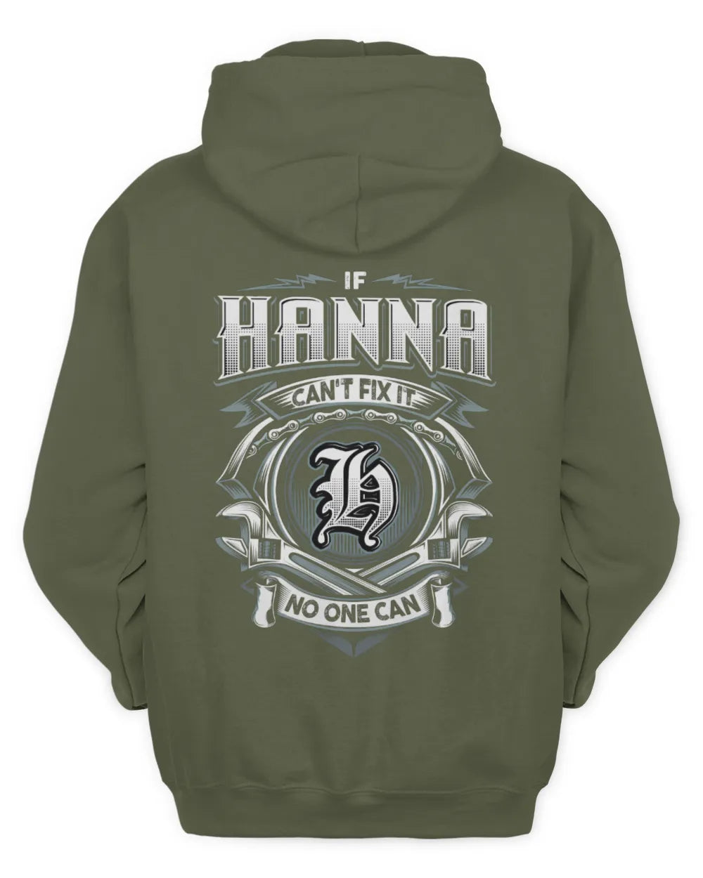 HANNA AP81-K4-626 - Personalized Ahmed Quote Apparel “If Ahmed Can't Fix It, No One Can” - Unisex Hoodie - Military Green
