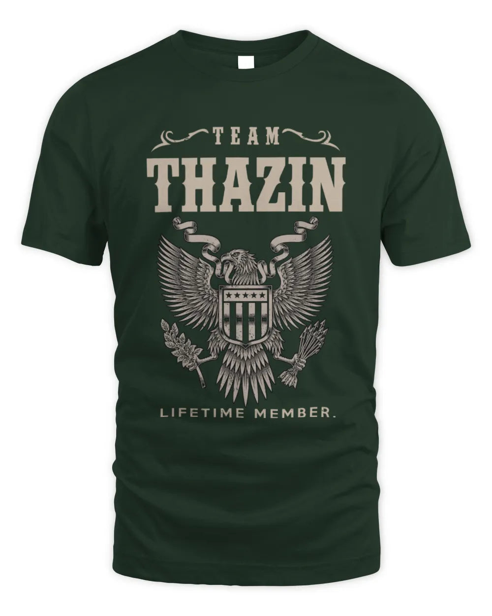 THAZIN TP06-K82 – Personalized Classic Style Apparel “Team NAME Lifetime Member” - Unisex Standard T-Shirt - Forest Green