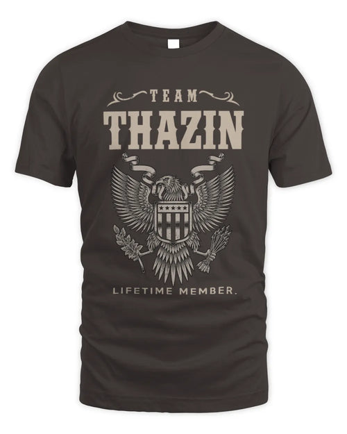 THAZIN TP06-K82 – Personalized Classic Style Apparel “Team NAME Lifetime Member” - Unisex Standard T-Shirt - Dark Chocolate