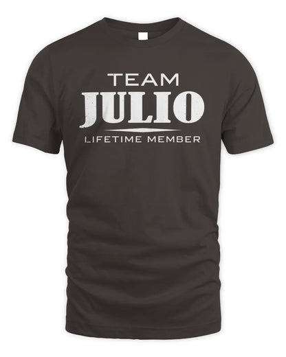JULIO BL62-K4-128 - Personalized “Team NAME Lifetime Member” - Unisex Standard T-Shirt - Dark Chocolate