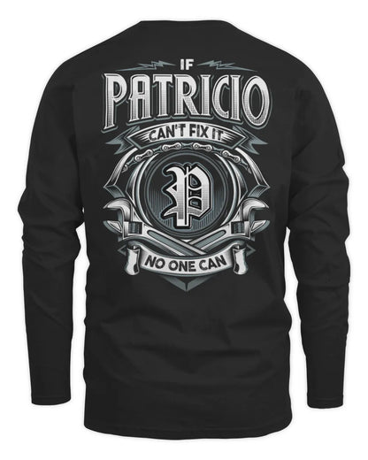 PATRICIO AP81-K4-626 - Personalized Ahmed Quote Apparel “If Ahmed Can't Fix It, No One Can” - Men's Long Sleeved T-Shirt - Black