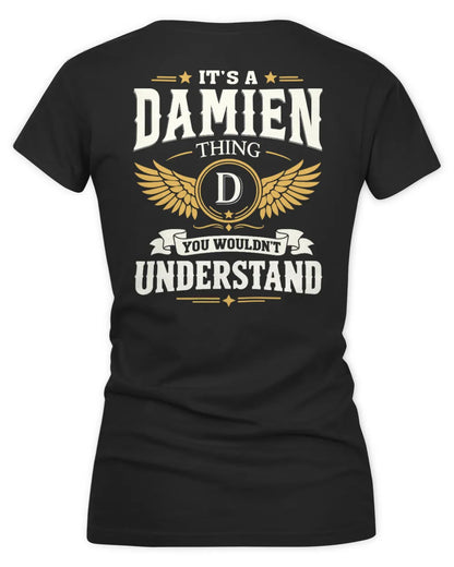 DAMIEN KT06-M008 It’s a [NAME] Thing – You Wouldn’t Understand | Personalized Vintage T-Shirt - Women's V-Neck T-Shirt - Black