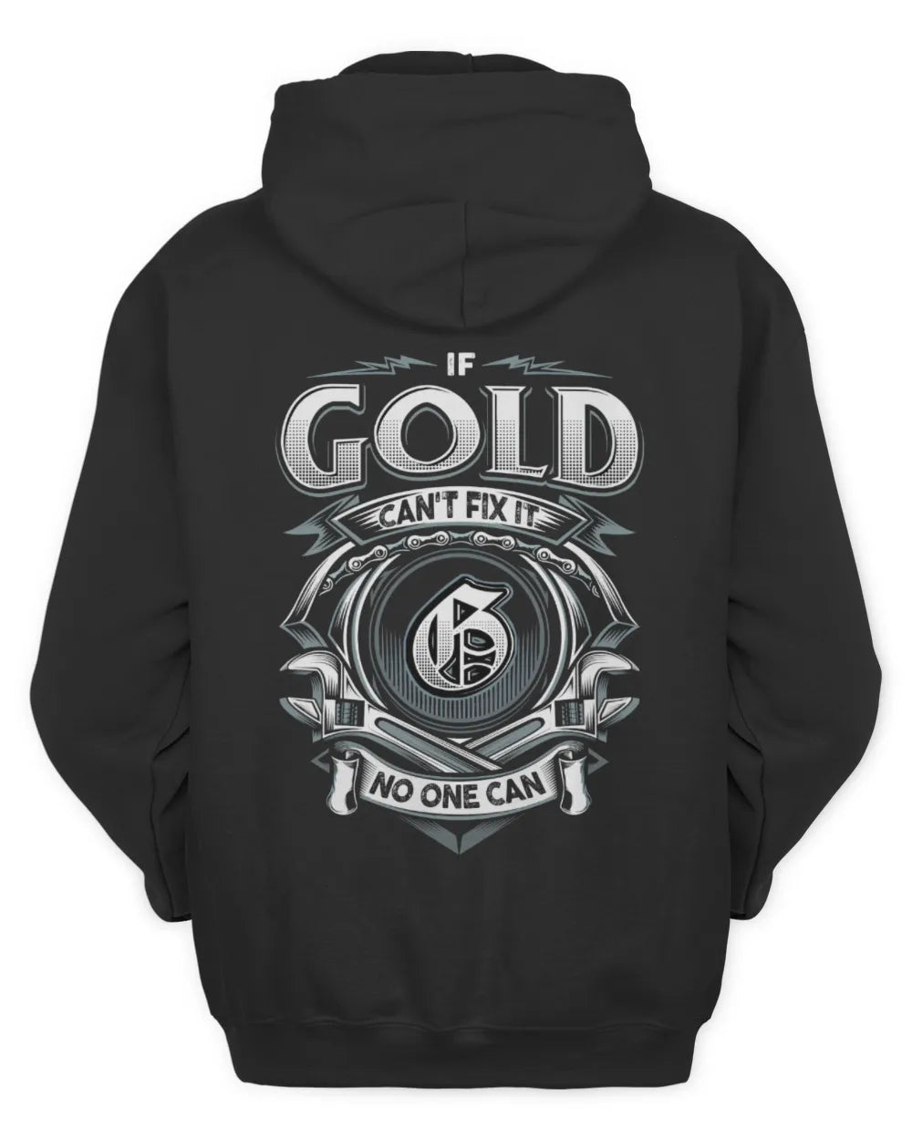 GOLD AP81-K4-626 - Personalized Ahmed Quote Apparel “If Ahmed Can't Fix It, No One Can” - Unisex Hoodie - Black