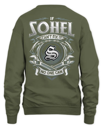 SOHEL AP81-K4-626 - Personalized Ahmed Quote Apparel “If Ahmed Can't Fix It, No One Can” - Unisex Sweatshirt - Military Green