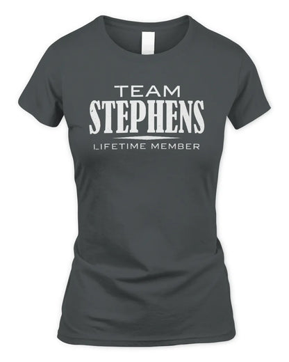 STEPHENS BL62-K4-128 - Personalized “Team NAME Lifetime Member” - Women's Standard T-Shirt - Charcoal