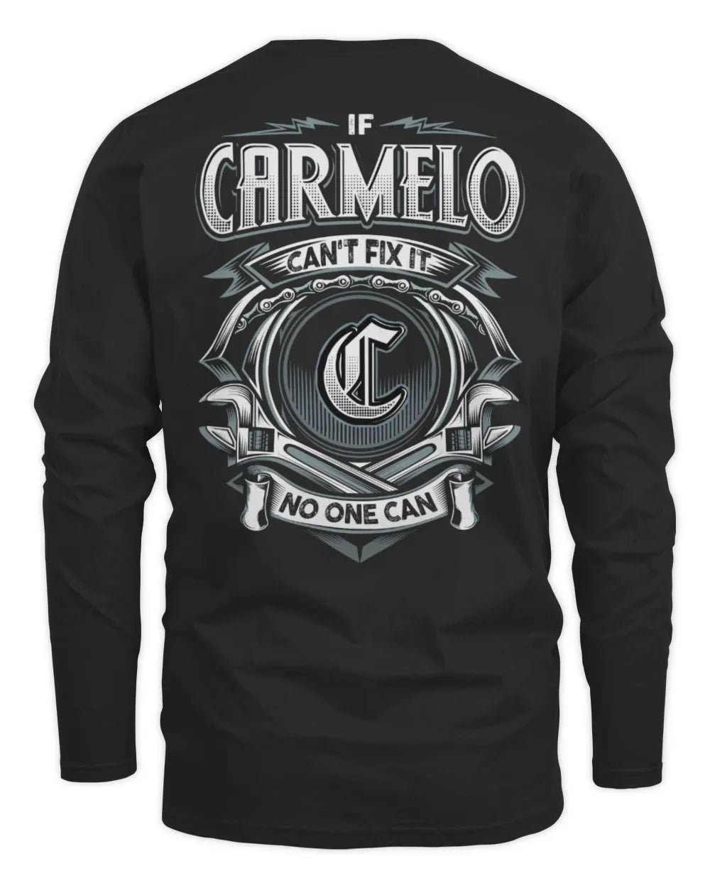 CARMELO AP81-K4-626 - Personalized Ahmed Quote Apparel “If Ahmed Can't Fix It, No One Can” - Men's Long Sleeved T-Shirt - Black