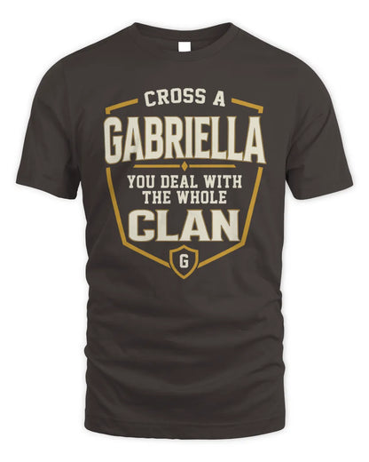 GABRIELLA NT1-K008 Cross A/An NAME, You Deal With the Whole Clan | Personalized Vintage T-Shirt - Unisex Standard T-Shirt - Dark Chocolate
