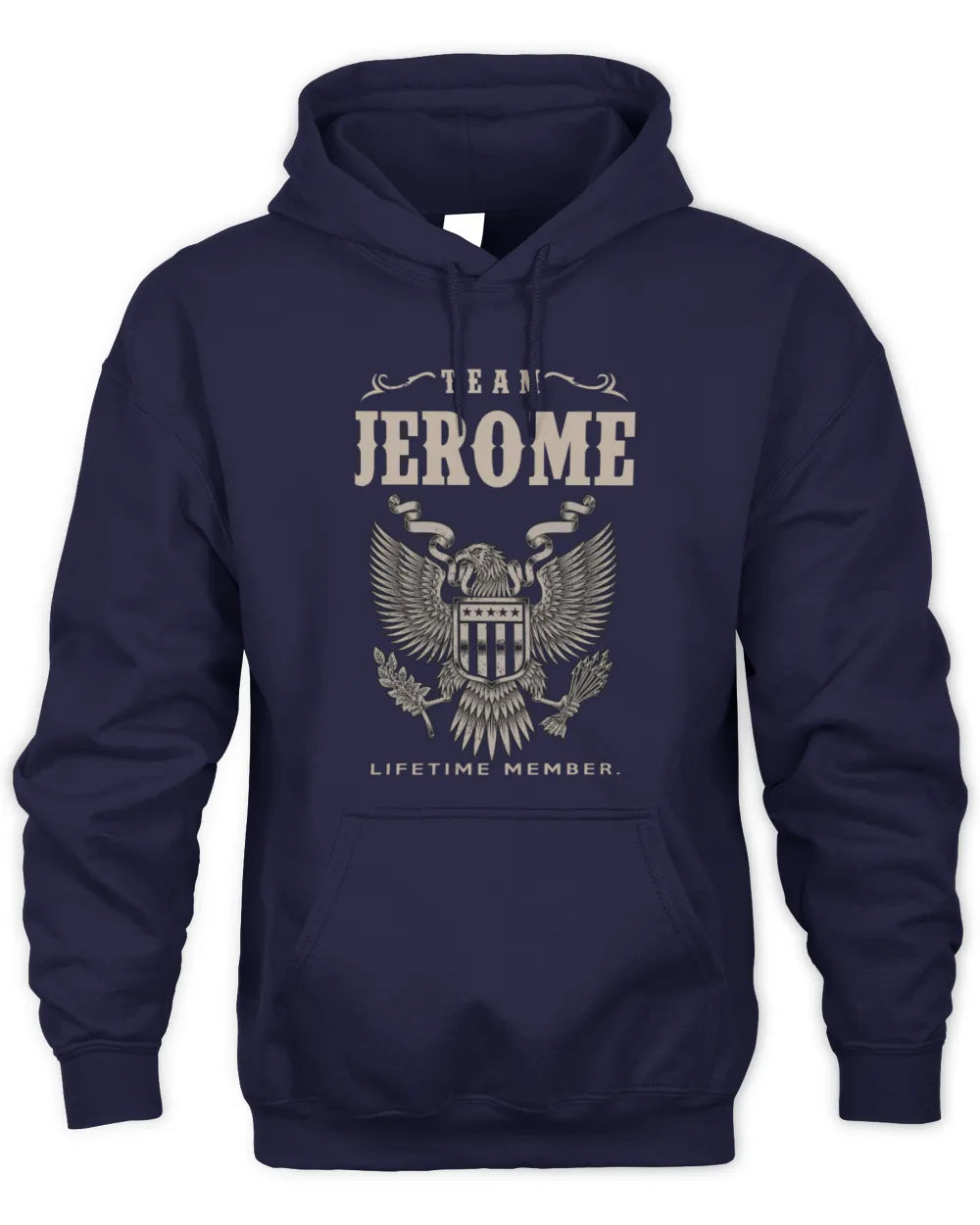 JEROME TP06-K82 – Personalized Classic Style Apparel “Team NAME Lifetime Member” - Unisex Hoodie - Navy